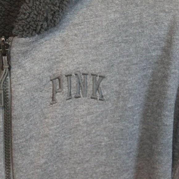 ✨2/$20 PINK Victoria's Secret 2in1 Reversible Sherpa Zip Jacket Small H12156 - Picture 5 of 11